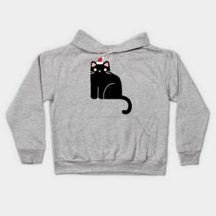 Christmas cat with a Santa hat Kids Hoodie